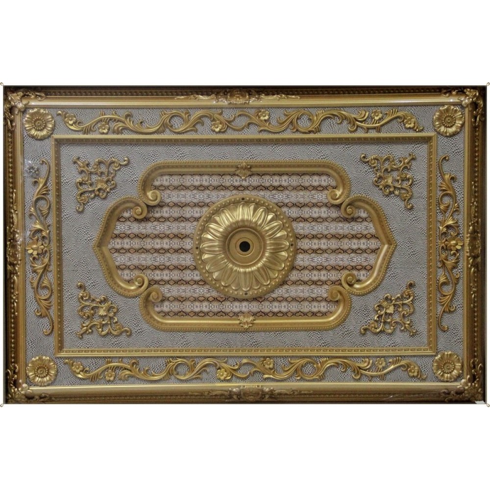 120x180 Cm Dikdortgen Osmanli Saray Tavan S-347 Avize Gobegi Altin Varak Kaplamali 3D